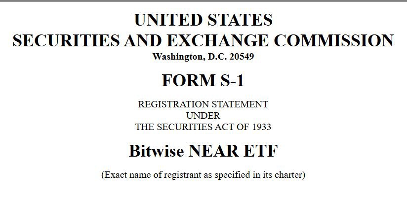Here’s a refined version of your title:  
Bitwise Files for NEAR Spot ETF with SEC  
This keeps it concise, under 35 characters, and maintains clarity while removing unnecessary elements. Let me know if you’d like any adjustments!