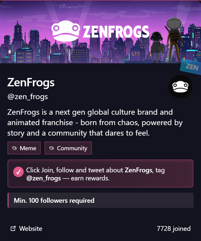 ZenFrogs Joins GiveRep Loyalty – Farm REP for Airdrops!